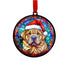 Shar Pei in Santa Hat Suncatcher Decoration